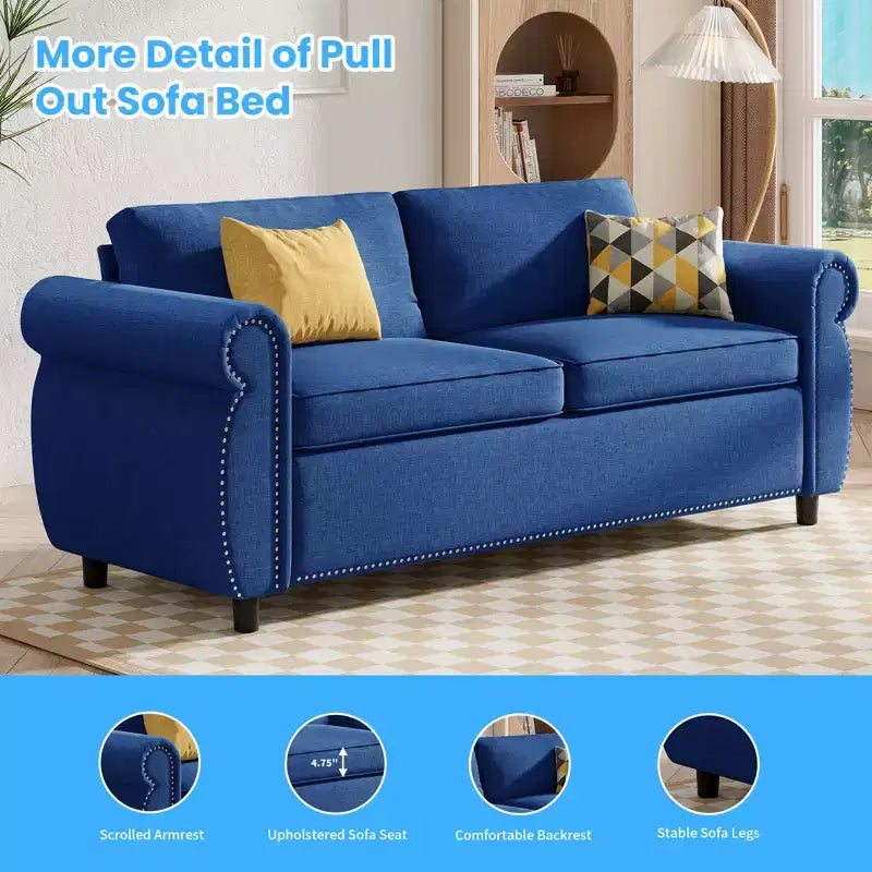 Mjkone Divano Letto Estraibile Queen Size, Divano Letto Convertibile 2-in-1 con Materasso in Memory Foam