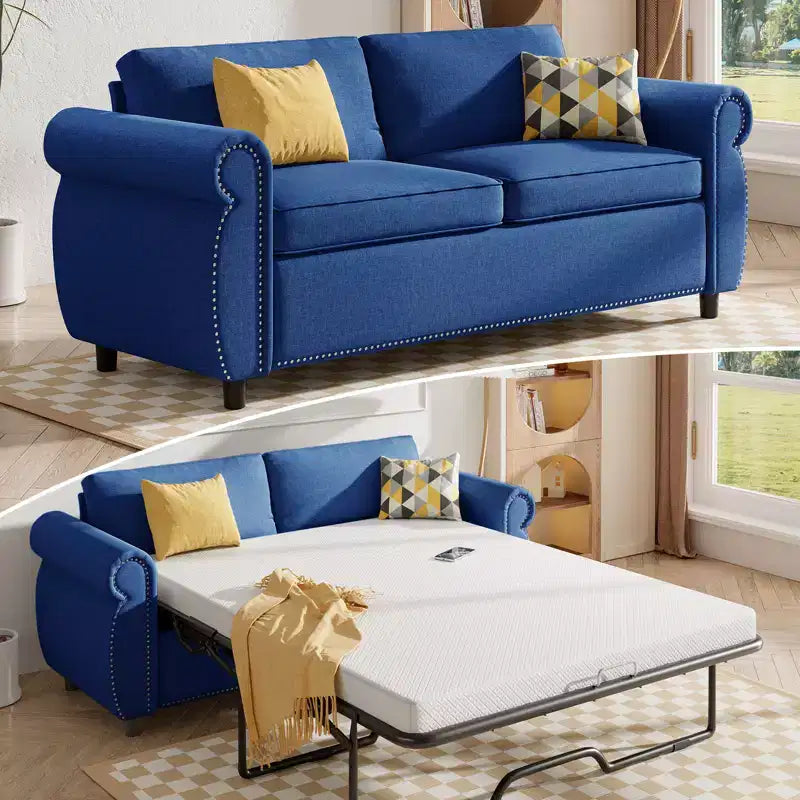 Mjkone Divano Letto Estraibile Queen Size, Divano Letto Convertibile 2-in-1 con Materasso in Memory Foam