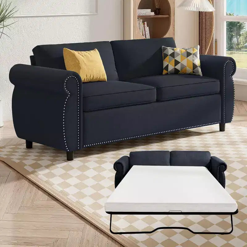 Mjkone Divano Letto Estraibile Queen Size, Divano Letto Convertibile 2-in-1 con Materasso in Memory Foam