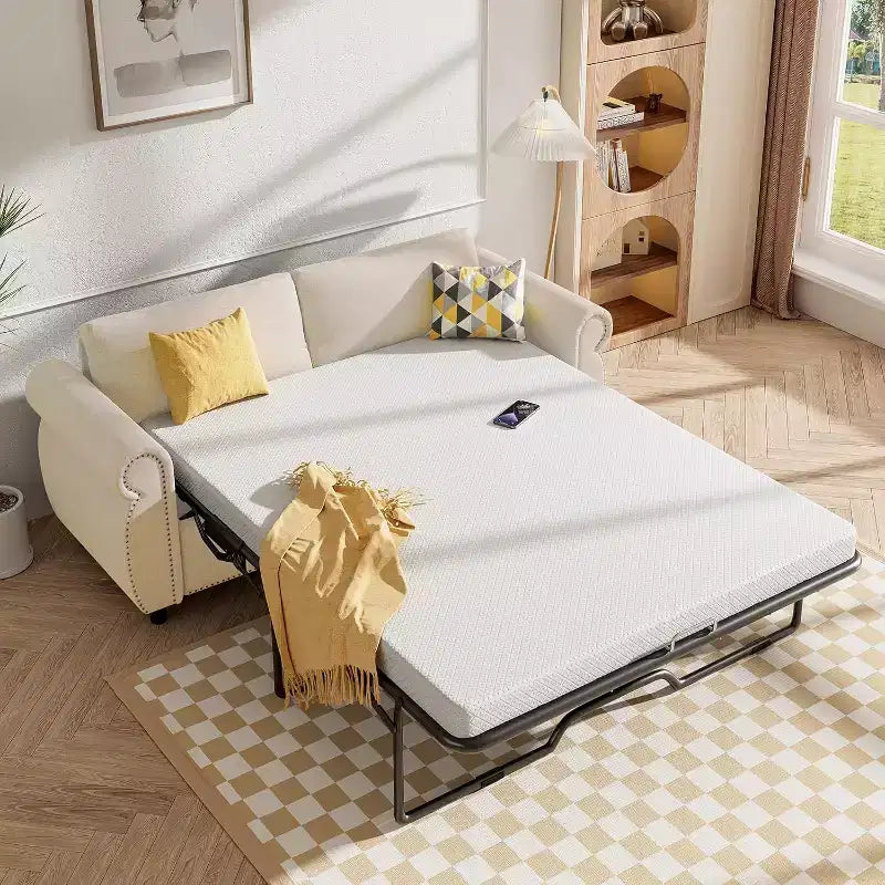 Mjkone Divano Letto Estraibile Queen Size, Divano Letto Convertibile 2-in-1 con Materasso in Memory Foam