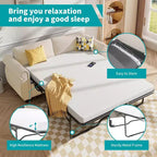 Mjkone Divano Letto Estraibile Queen Size, Divano Letto Convertibile 2-in-1 con Materasso in Memory Foam