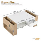 Tavolino Rettangolare con Ripiano Aperto per Soggiorno, Camera da Letto, Bianco, 105 x 60 cm