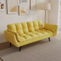 57 Inch Yellow Sofa Soft Two Armrests Throw Pillow Pillow Comfortable Fit Apartment Bedroom Small Space