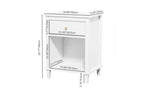 GDFStudio Cliff Comodino in legno da 68 cm con cassetto e ripiano
