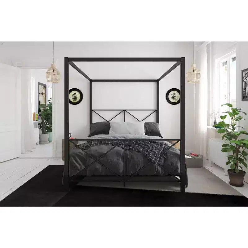 Letto a baldacchino in metallo DHP Rosedale
