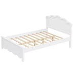 Letto a piattaforma singolo/matrimoniale, struttura in legno con testiera e letto estraibile singolo, bianco - ModernLuxe