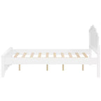Letto a piattaforma singolo/matrimoniale, struttura in legno con testiera e letto estraibile singolo, bianco - ModernLuxe