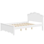 Letto a piattaforma singolo/matrimoniale, struttura in legno con testiera e letto estraibile singolo, bianco - ModernLuxe