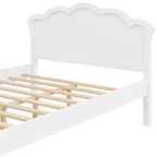 Letto a piattaforma singolo/matrimoniale, struttura in legno con testiera e letto estraibile singolo, bianco - ModernLuxe