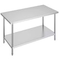 VEVOR Stainless Steel Prep Table, 30 x 60 x 34 Inch, 910 lbs Load Capacity, Heavy Duty Metal Worktable with 3 Adjustable Height Levels