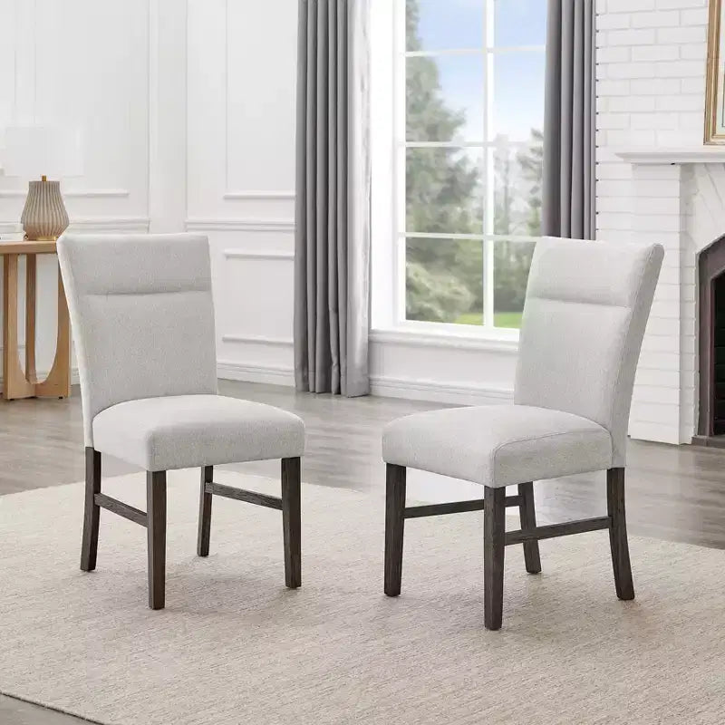 Roundhill Furniture Sorlen Modern Gray Upholstered Dining Chairs, Set of 2
