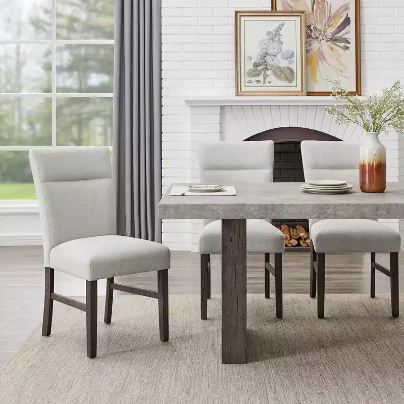 Sedie da pranzo imbottite moderne Sorlen Roundhill Furniture, grigio, set da 2