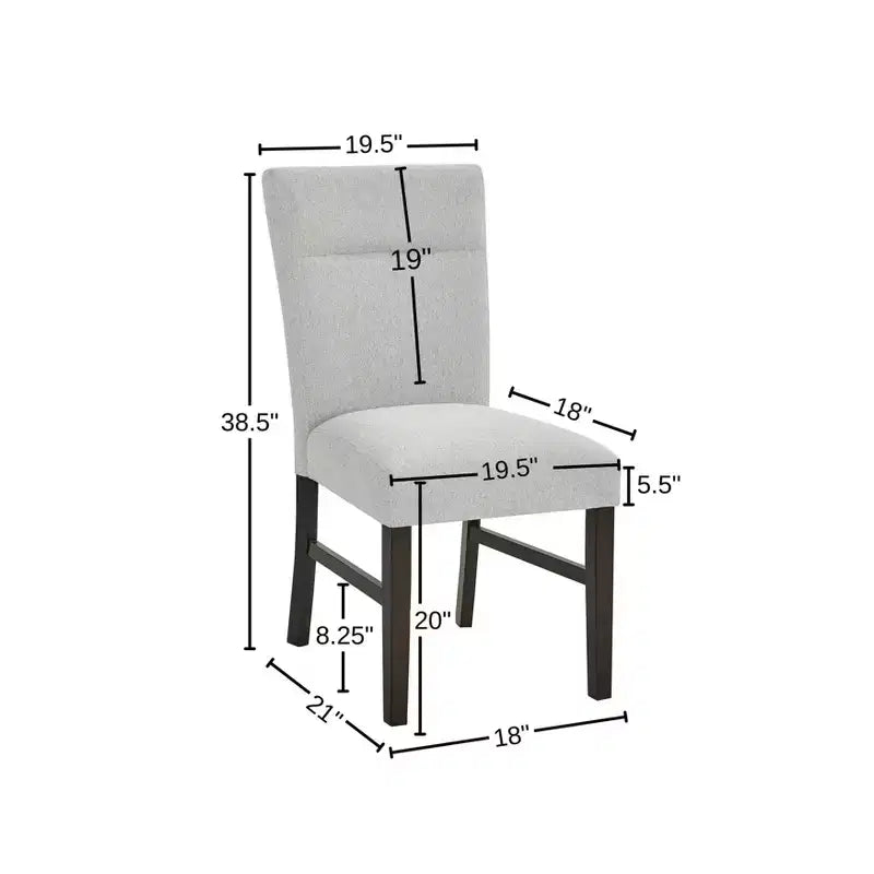 Sedie da pranzo imbottite moderne Sorlen Roundhill Furniture, grigio, set da 2