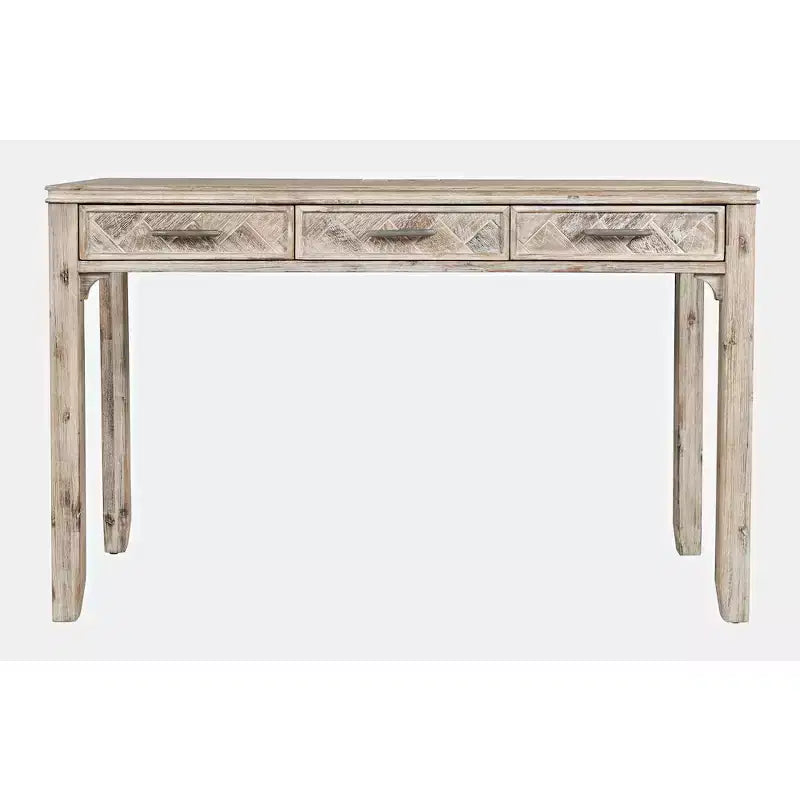 Jofran,Gramercy Mid-Century Modern Chevron Three Drawer USB Charging Desk