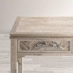 Scrivania Jofran Gramercy Mid-Century Modern Chevron a tre cassetti con ricarica USB