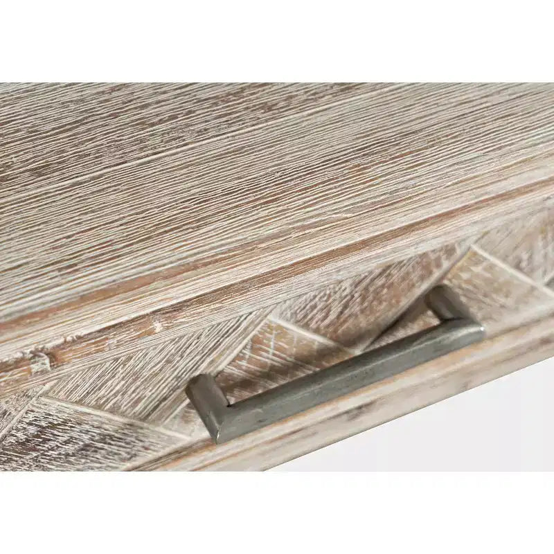 Scrivania Jofran Gramercy Mid-Century Modern Chevron a tre cassetti con ricarica USB