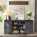 SinCiDo TV Stand for 75 80 Inch TV, Farmhouse Tall Entertainment Center with 4 Drawers & 2 Sliding Barn Door for Living Room