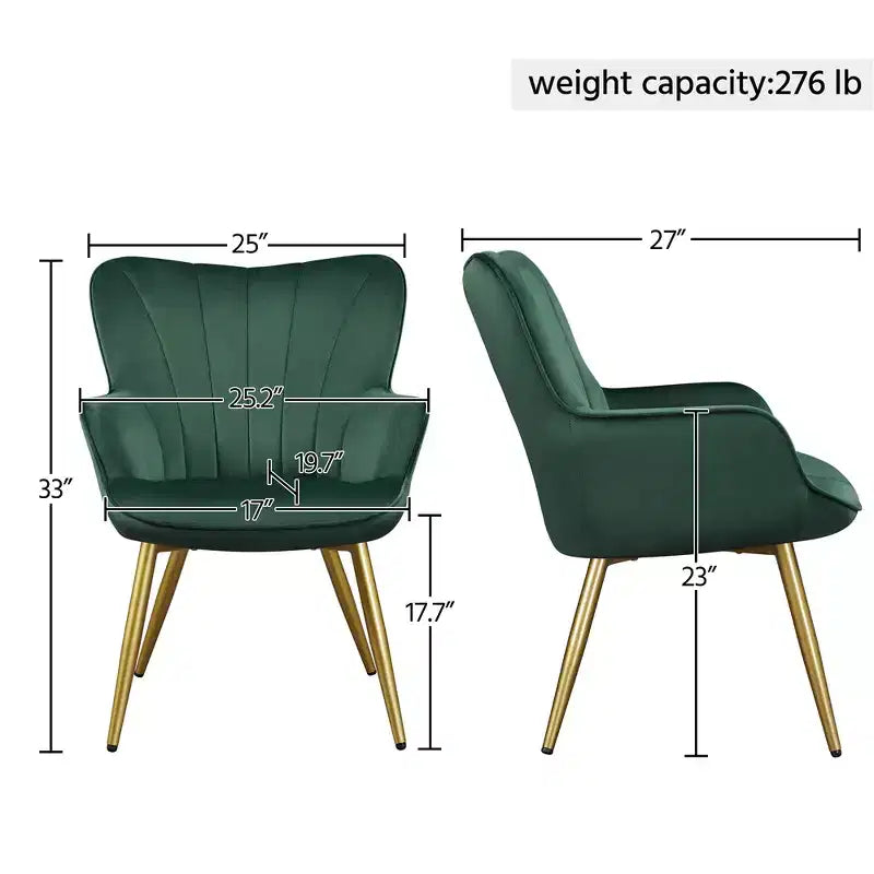 Yaheetech Set di 2 Sedie Accent Moderne Curve Plissettate per Soggiorno, Ufficio, Camera da Letto