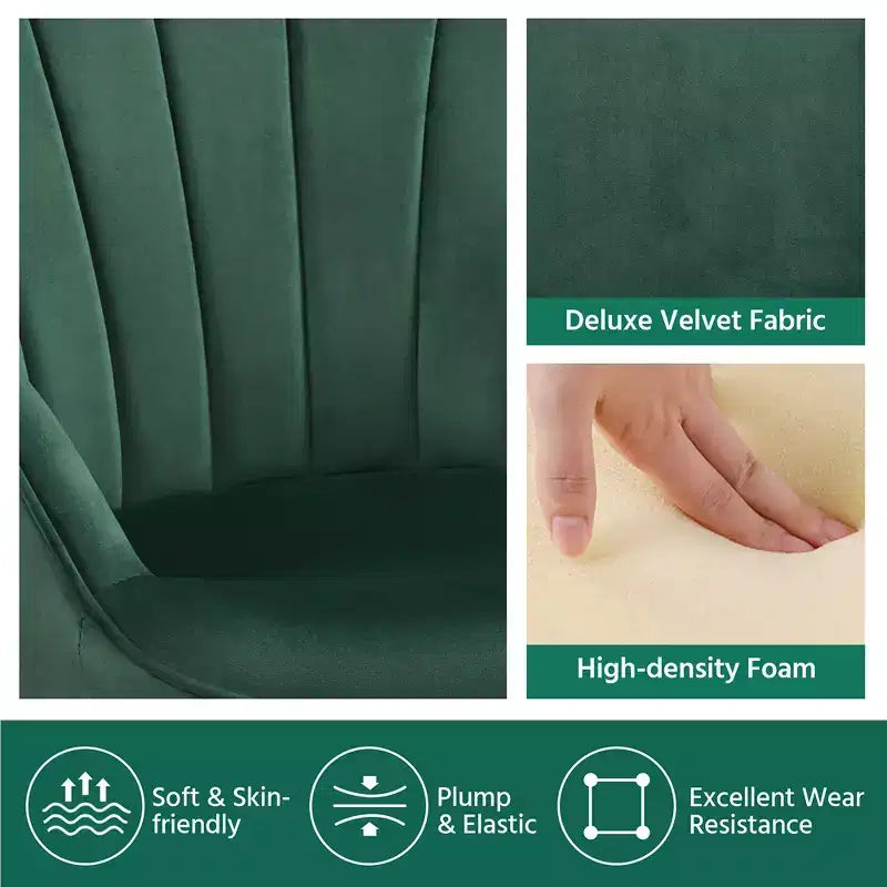 Yaheetech Set di 2 Sedie Accent Moderne Curve Plissettate per Soggiorno, Ufficio, Camera da Letto