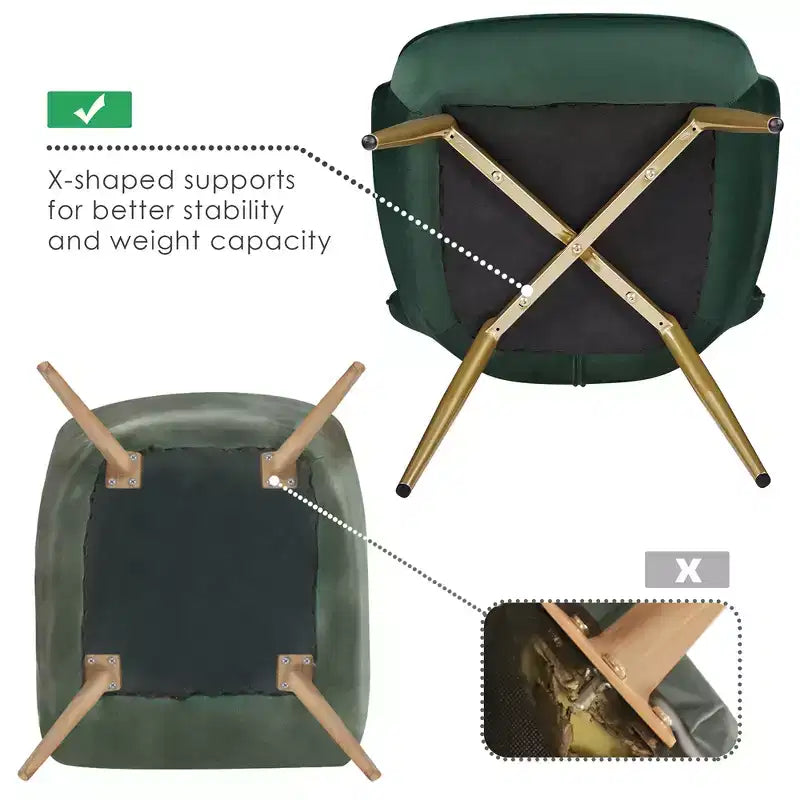 Yaheetech Set di 2 Sedie Accent Moderne Curve Plissettate per Soggiorno, Ufficio, Camera da Letto