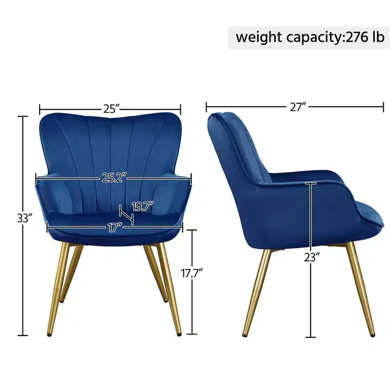 Yaheetech Set di 2 Sedie Accent Moderne Curve Plissettate per Soggiorno, Ufficio, Camera da Letto