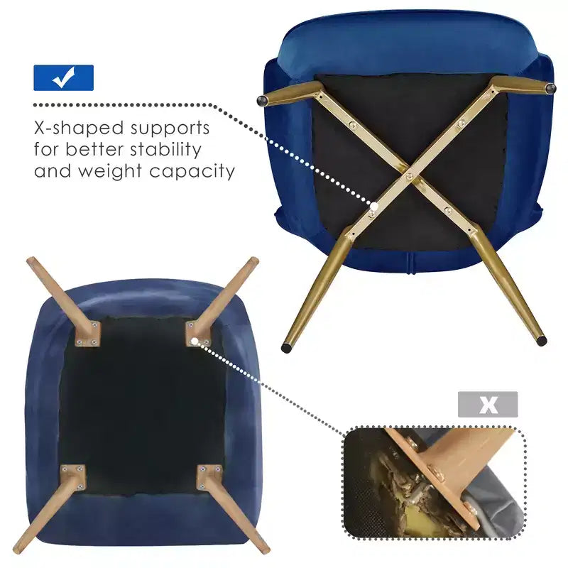 Yaheetech Set di 2 Sedie Accent Moderne Curve Plissettate per Soggiorno, Ufficio, Camera da Letto