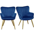 Yaheetech Set of 2 Modern Pleated Curved Accent Chair Set for Living Room, Office, Bedroom