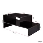 Tavolino Moderno da Salotto Tavolo Centrale Tavolino Contenitore Tavolino da Caffè Tavolino Laterale con Forma Architettonica Unica, Bianco/Nero-ModernLuxe