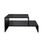 Tavolino Moderno da Salotto Tavolo Centrale Tavolino Contenitore Tavolino da Caffè Tavolino Laterale con Forma Architettonica Unica, Bianco/Nero-ModernLuxe