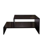 Tavolino Moderno da Salotto Tavolo Centrale Tavolino Contenitore Tavolino da Caffè Tavolino Laterale con Forma Architettonica Unica, Bianco/Nero-ModernLuxe