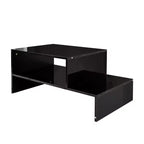 Tavolino Moderno da Salotto Tavolo Centrale Tavolino Contenitore Tavolino da Caffè Tavolino Laterale con Forma Architettonica Unica, Bianco/Nero-ModernLuxe