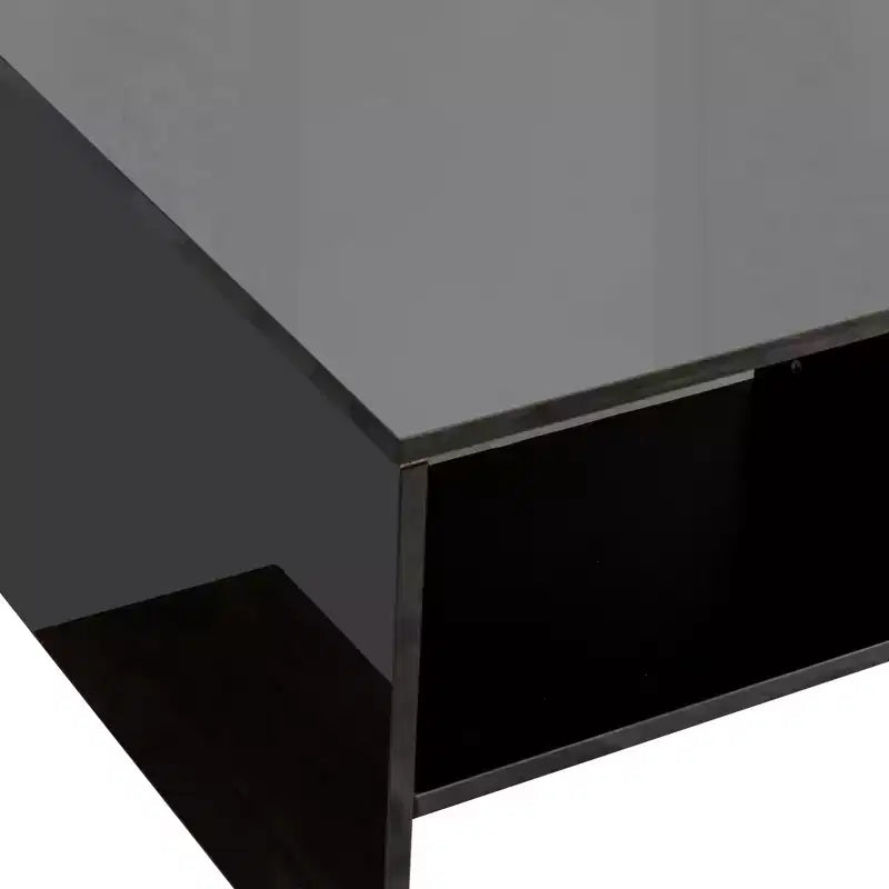 Tavolino Moderno da Salotto Tavolo Centrale Tavolino Contenitore Tavolino da Caffè Tavolino Laterale con Forma Architettonica Unica, Bianco/Nero-ModernLuxe