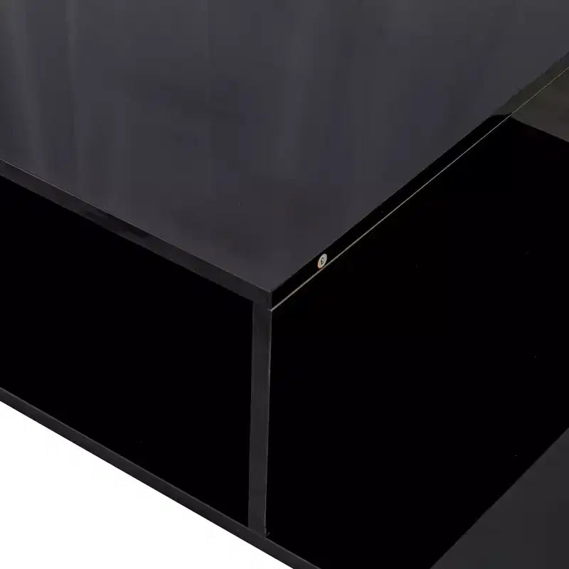 Tavolino Moderno da Salotto Tavolo Centrale Tavolino Contenitore Tavolino da Caffè Tavolino Laterale con Forma Architettonica Unica, Bianco/Nero-ModernLuxe
