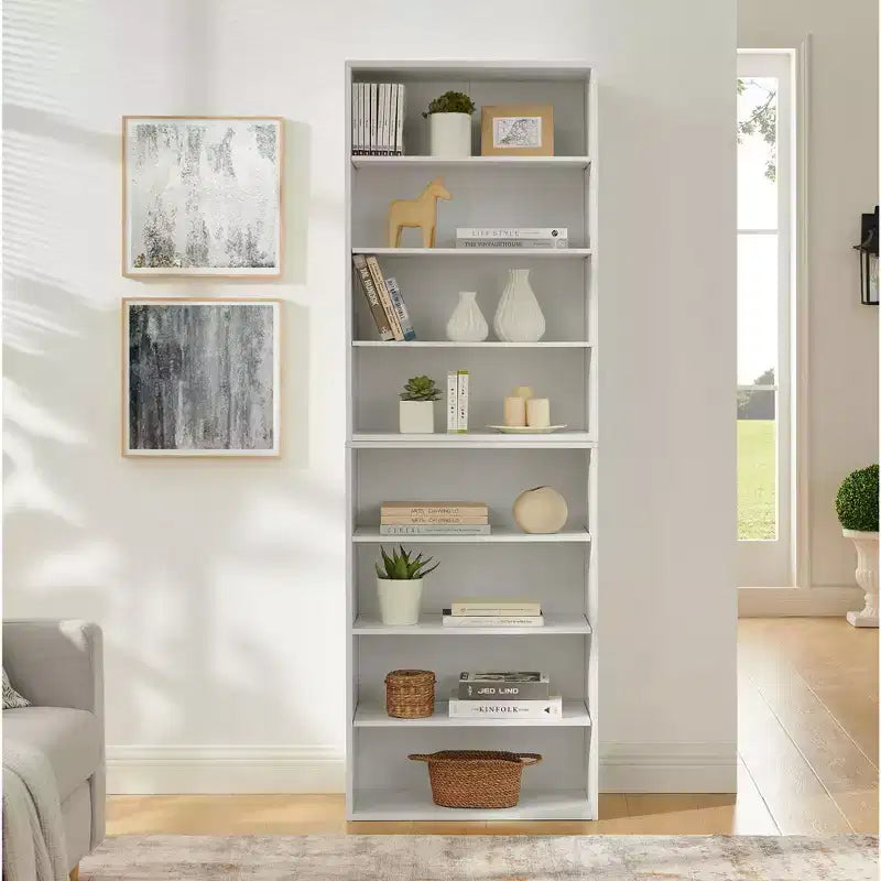 Libreria a 8 ripiani regolabili MAYEERTY, armadietto portaoggetti 2 in 1 staccabile per ufficio, soggiorno, camera da letto