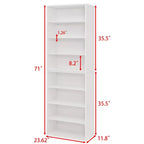 Libreria a 8 ripiani regolabili MAYEERTY, armadietto portaoggetti 2 in 1 staccabile per ufficio, soggiorno, camera da letto