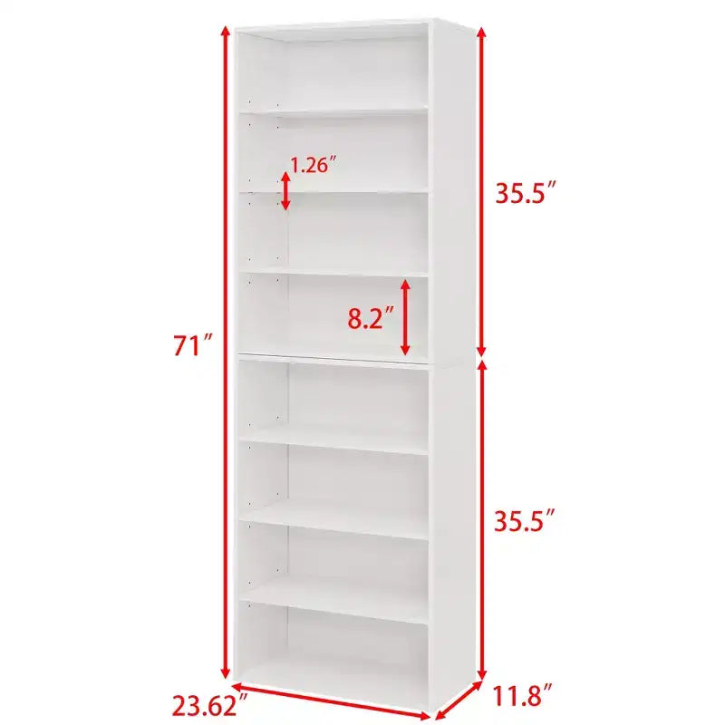 Libreria a 8 ripiani regolabili MAYEERTY, armadietto portaoggetti 2 in 1 staccabile per ufficio, soggiorno, camera da letto