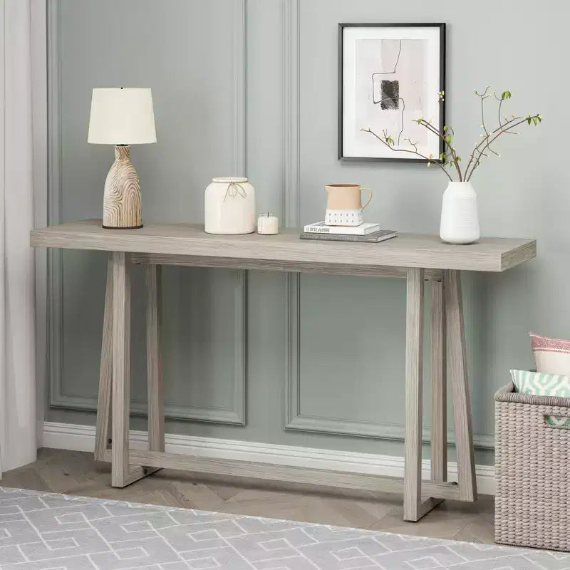 Consolle Moderna per Ingresso, Soggiorno e Patio, Tavolo Rettangolare Elegante da Divano per Corridoio con Robusta Struttura in Legno - ModernLuxe