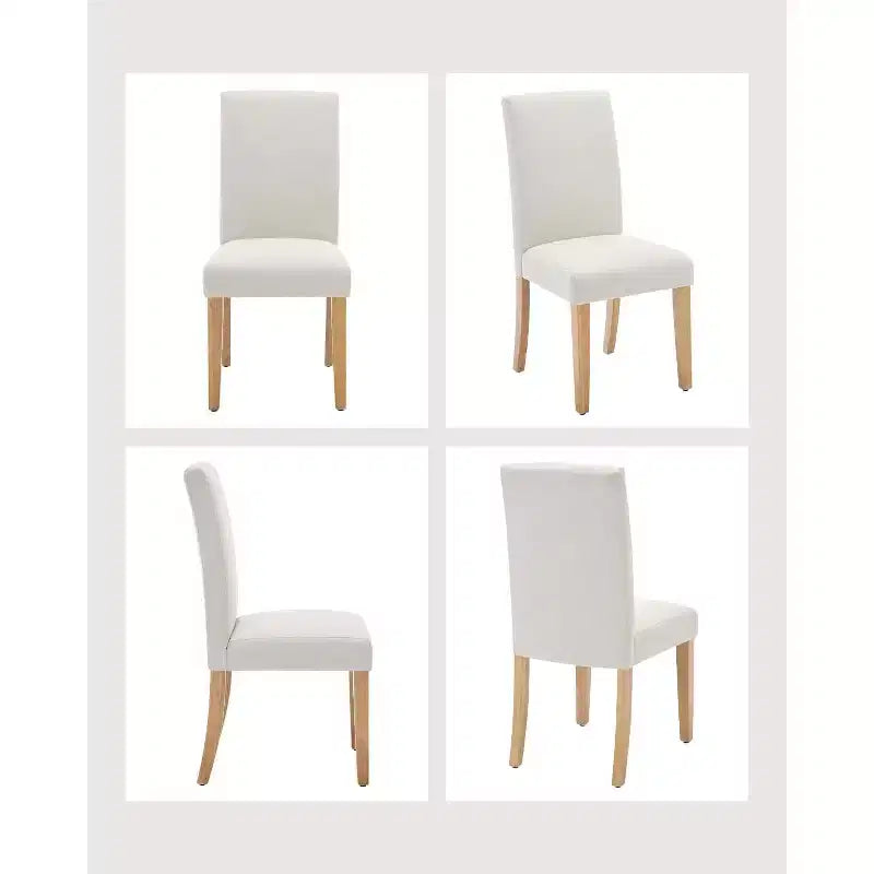 Sedie da pranzo moderne in tessuto, set da 2, schienale curvo imbottito, gambe in legno e capacità di 120 kg, per cucina/sala da pranzo