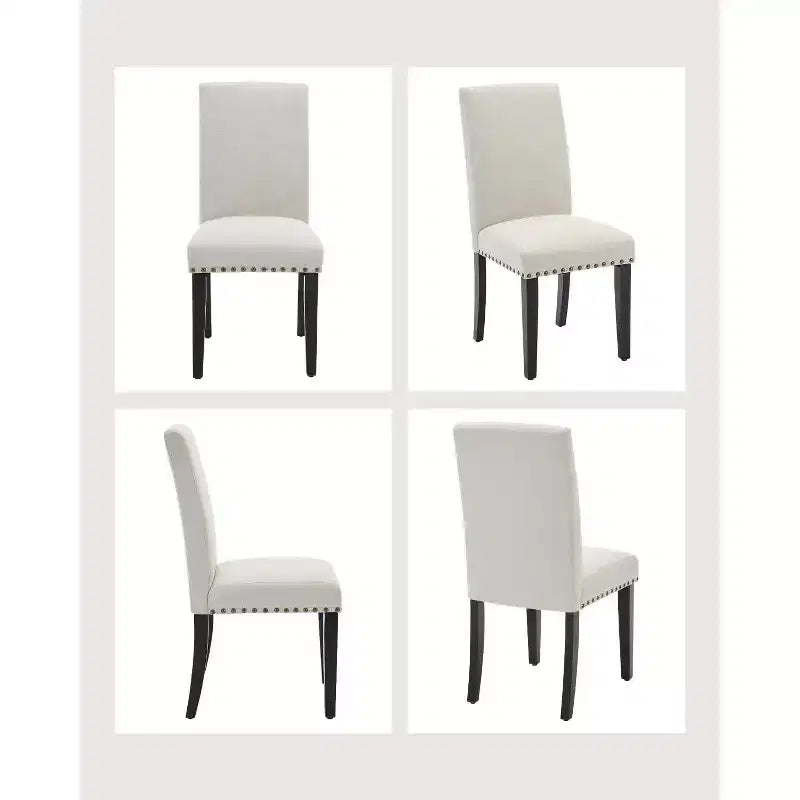 Sedie da pranzo moderne in tessuto, set da 2, schienale curvo imbottito, gambe in legno e capacità di 120 kg, per cucina/sala da pranzo