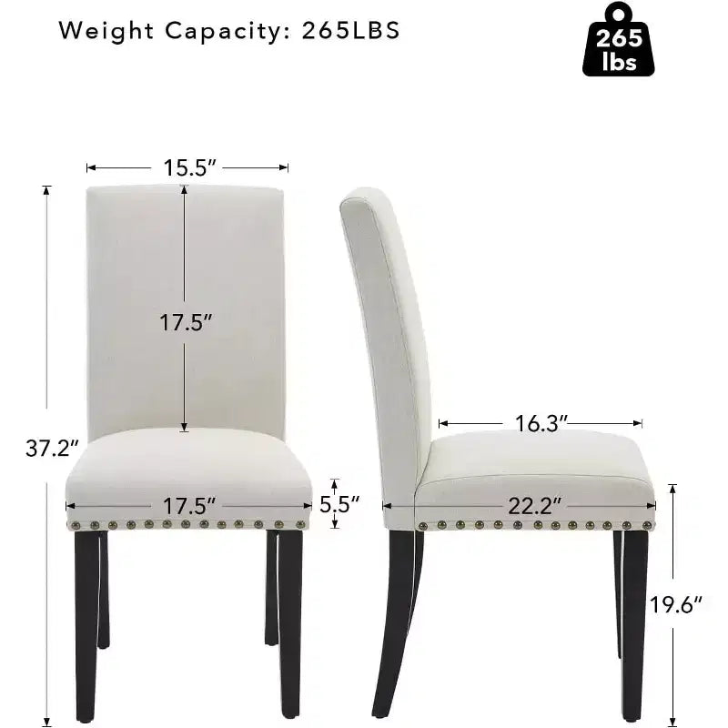 Sedie da pranzo moderne in tessuto, set da 2, schienale curvo imbottito, gambe in legno e capacità di 120 kg, per cucina/sala da pranzo