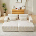 87 Cloud Plush Sectional Chaise: No Assembly, Reclining Sofa Bed - Ideal for Living Room and Bedroom