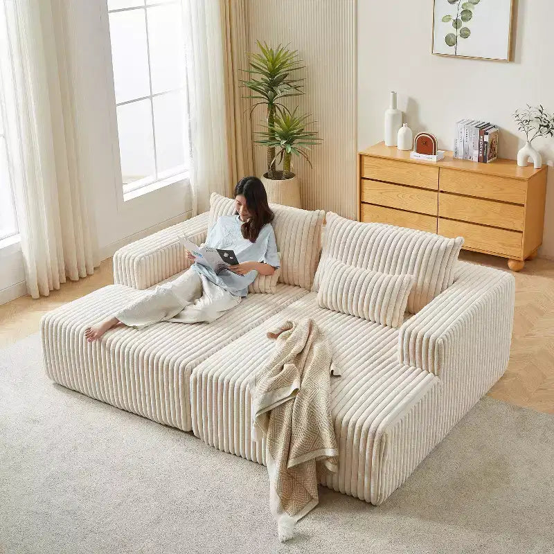 Divano componibile con chaise longue Cloud da 87 pollici: nessun montaggio, divano letto reclinabile - ideale per soggiorno e camera da letto