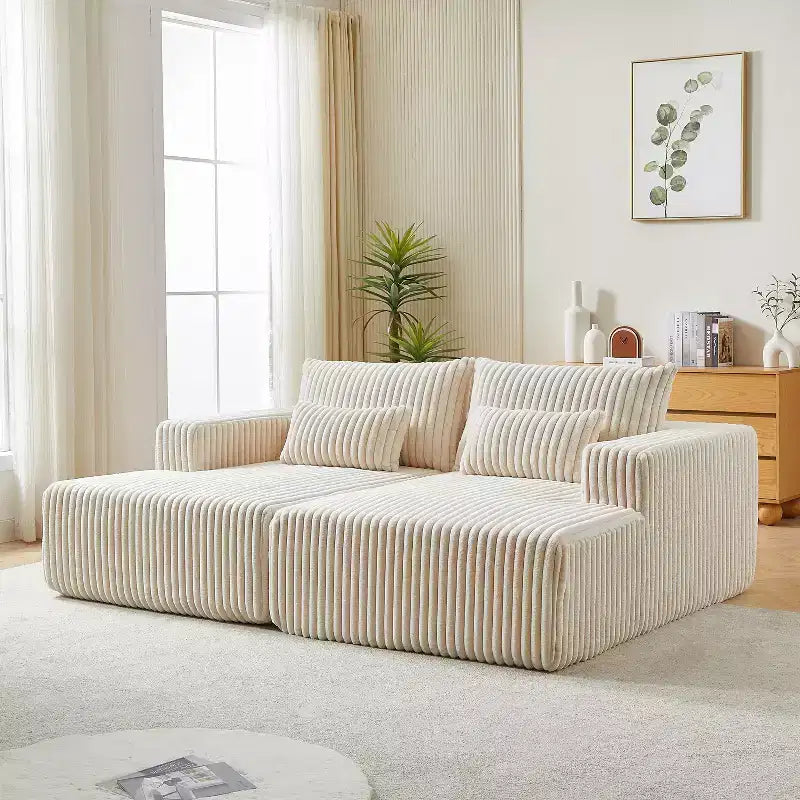Divano componibile con chaise longue Cloud da 87 pollici: nessun montaggio, divano letto reclinabile - ideale per soggiorno e camera da letto