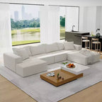 132 Modern L-Shaped Sectional Sofa: Modular, 6 Pillows, Free Combination - Ideal for Living Room and Bedroom