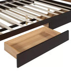GDFStudio Noah Letto a Piattaforma Queen Size Imbottito in Ecopelle e Legno con Cassetti e Rotelle T-XL