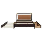 GDFStudio Noah Letto a Piattaforma Queen Size Imbottito in Ecopelle e Legno con Cassetti e Rotelle T-XL