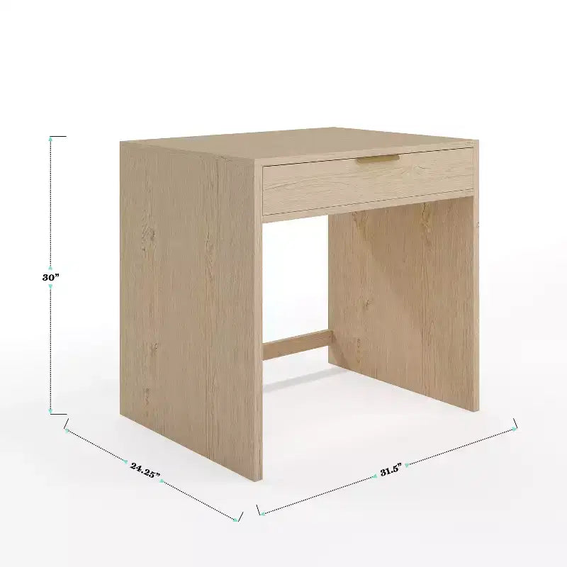 Scrivania modulare Martha Stewart Kayden per ufficio con cassetto singolo, scaffale a 2 ripiani e schedario a 3 cassetti