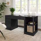 Scrivania modulare Martha Stewart Kayden per ufficio con cassetto singolo, scaffale a 2 ripiani e schedario a 3 cassetti