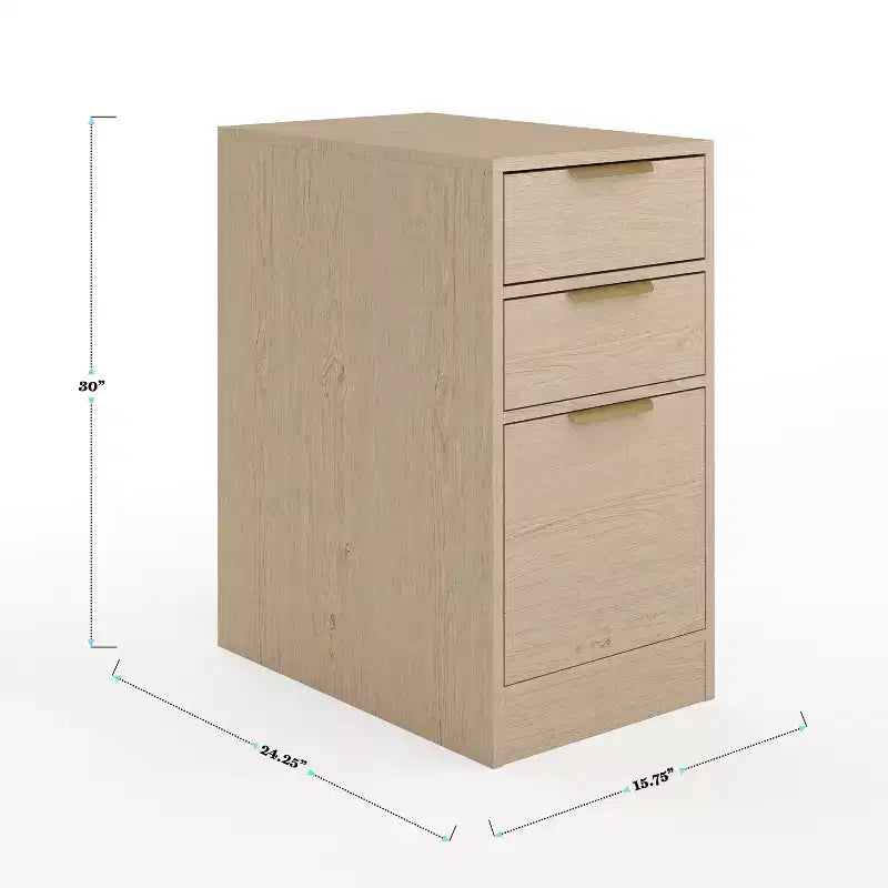 Scrivania modulare Martha Stewart Kayden per ufficio con cassetto singolo, scaffale a 2 ripiani e schedario a 3 cassetti