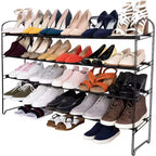 Scarpiera Espandibile a 4 Livelli per 30 Paia di Scarpe in Metallo Nero Seville Classics